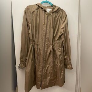 New Cole Haan Tan Hooded Trench rain coat